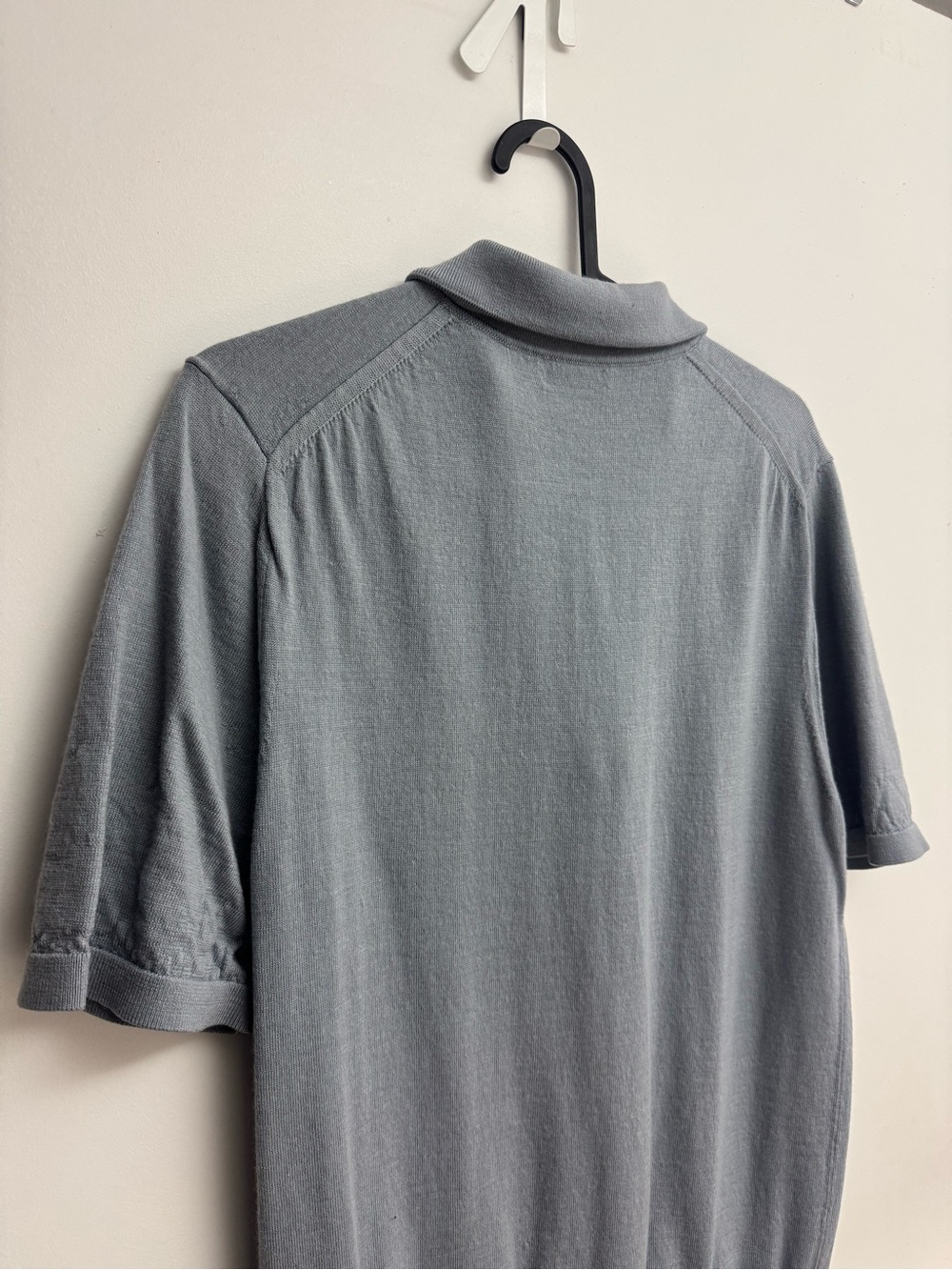 Reiss Light Blue Quarter-Zip Wool Polo Sweater - Picture 4 of 4